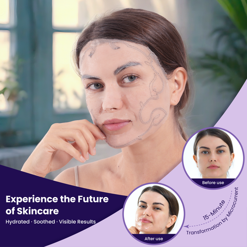 MicroYounger™ Microcurrent Self-Powered Facial Mask – Deep Hydration & Collagen Boost