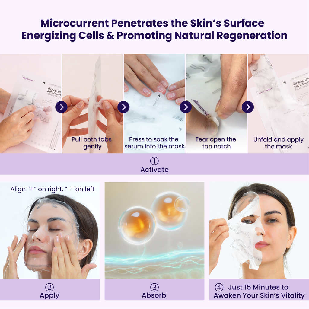 MicroYounger™ Microcurrent Self-Powered Facial Mask – Deep Hydration & Collagen Boost