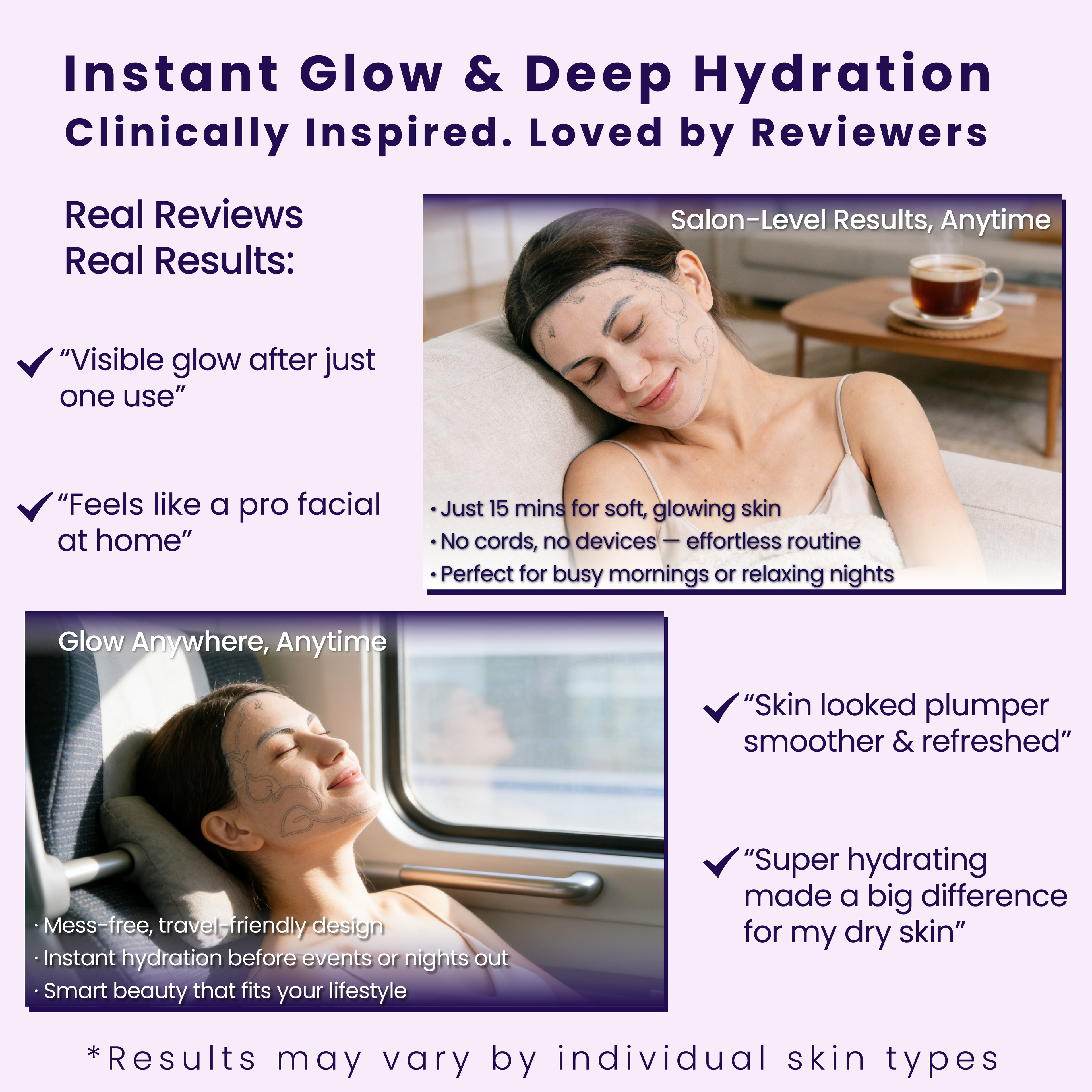 MicroYounger™ Microcurrent Self-Powered Facial Mask – Deep Hydration & Collagen Boost