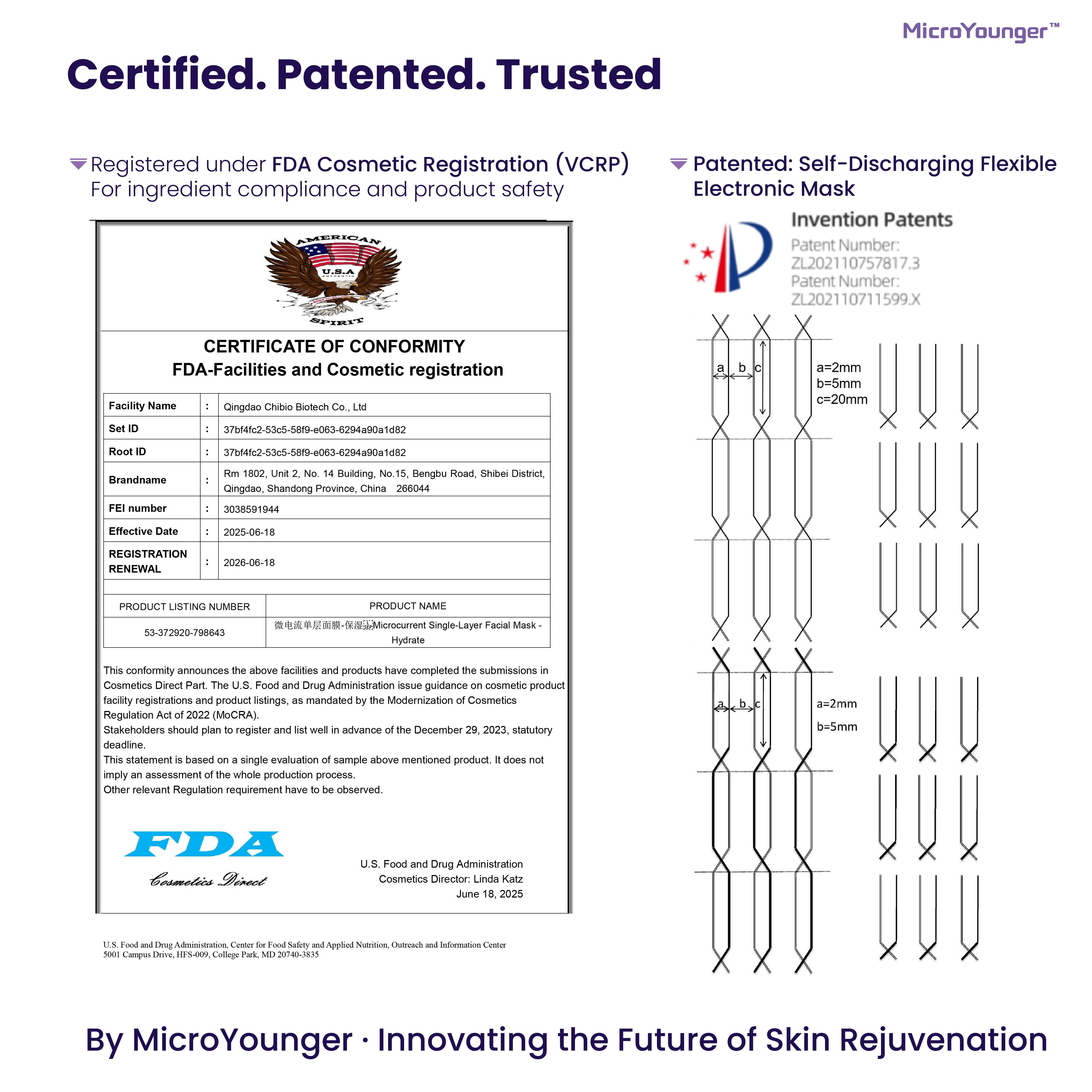 MicroYounger™ Microcurrent Self-Powered Facial Mask – Deep Hydration & Collagen Boost